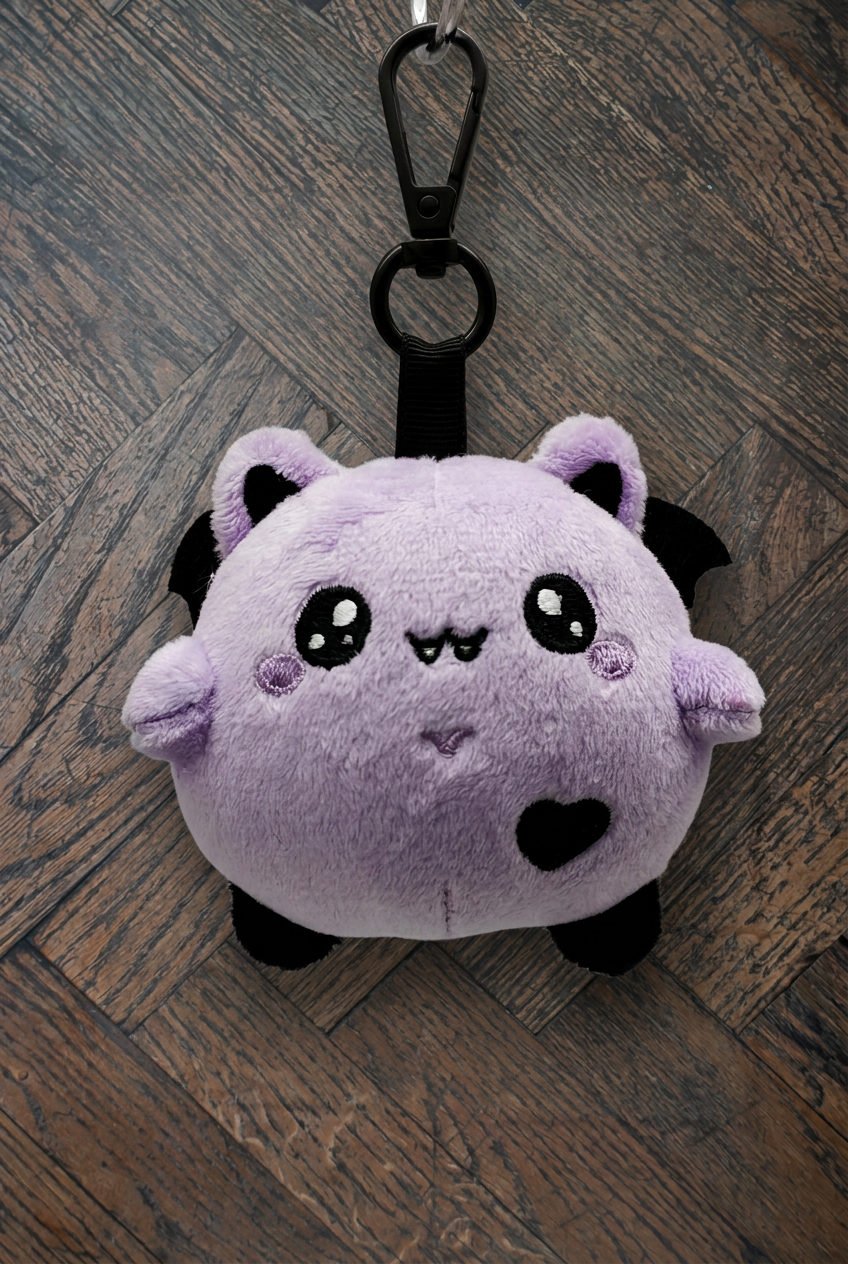 Bubl The Bat Plushie Keychain | Cute Spooky Goth Plush Keyring