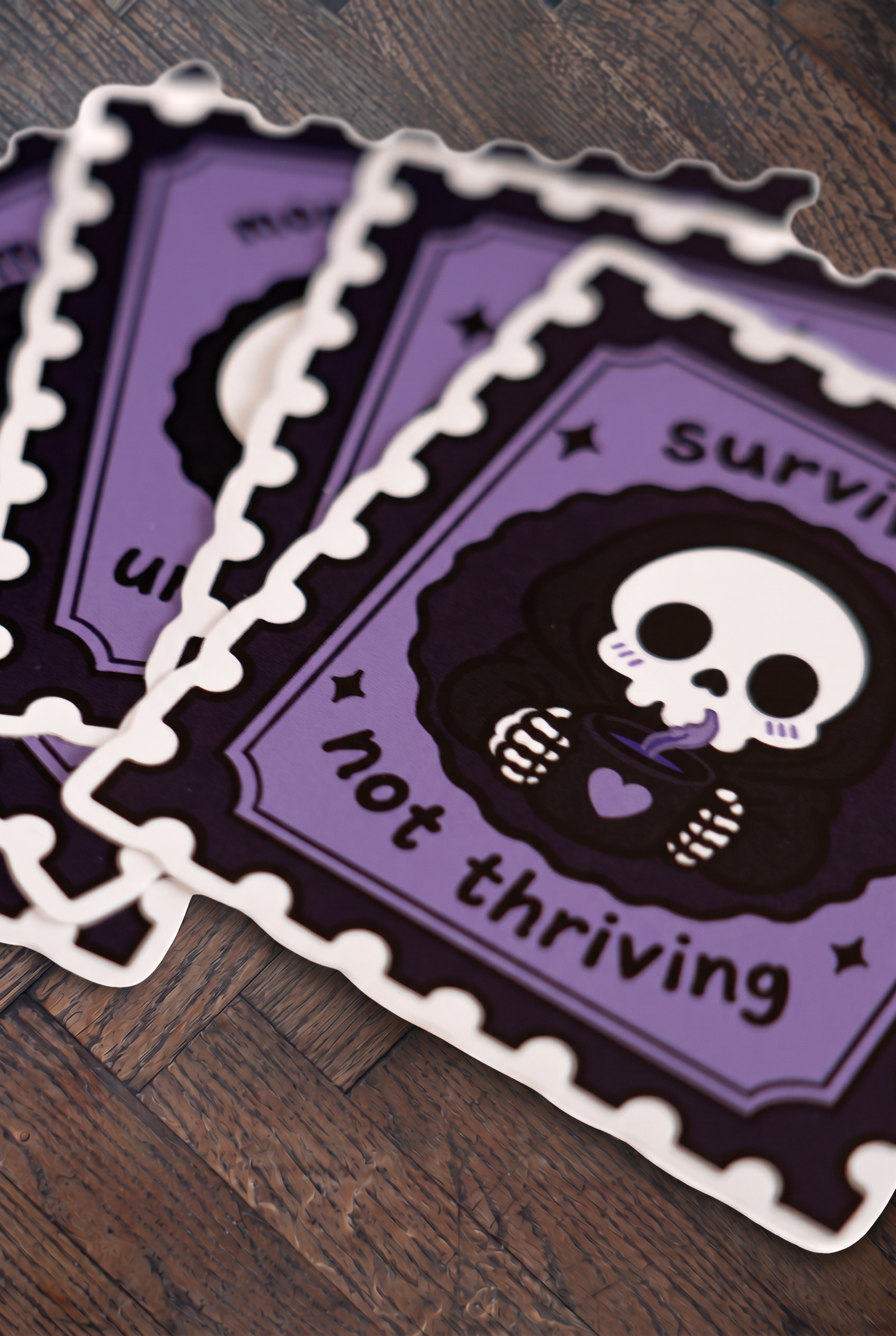 Elder Emo 5 Stamp Sticker Pack | Cute Goth Stationery Set Vinyl Laptop Decals