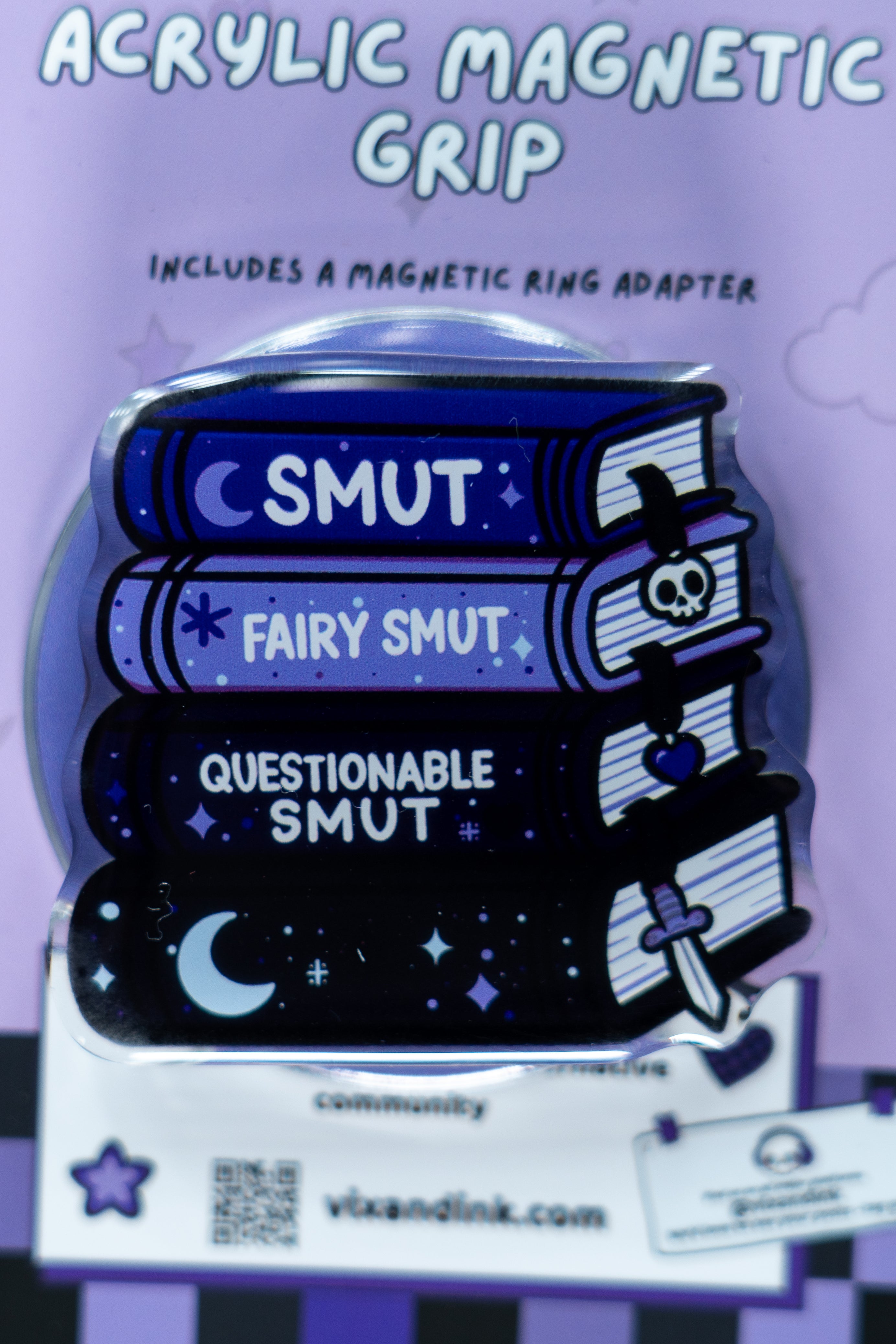 Smut Book Stack Magnetic Kindle Grip | Magsafe Phone Grip Holder
