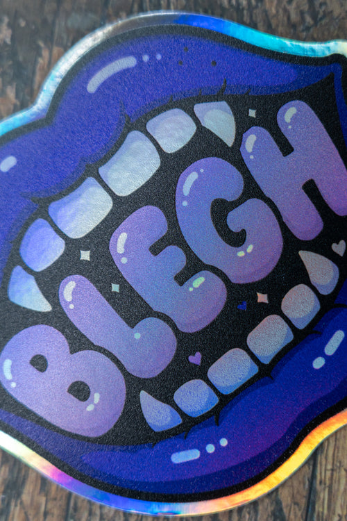 Blegh Metalcore Sticker | Heavy Metal Gothic Holographic Laptop Decal