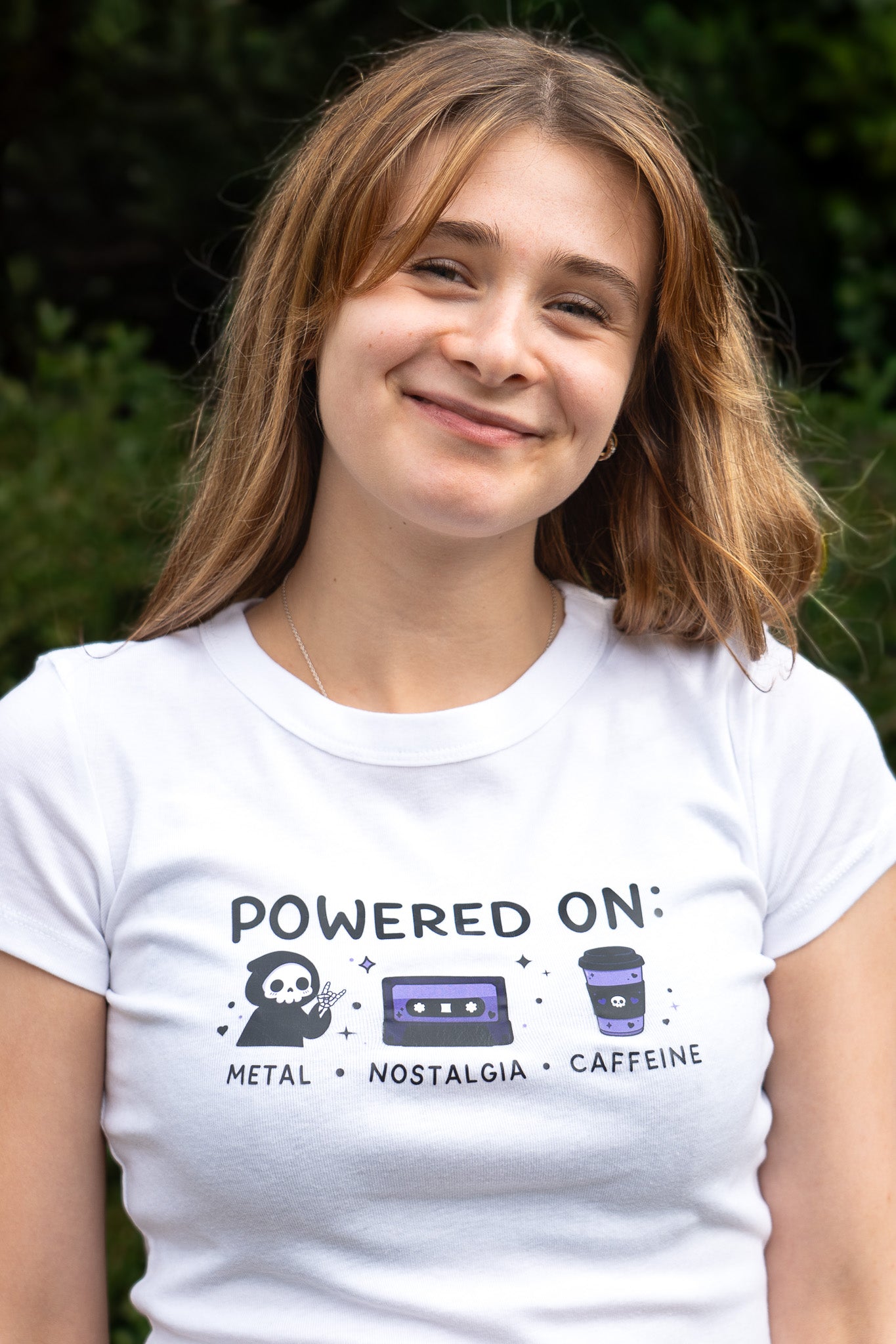 Powered On: Metal, Nostalgia & Caffeine - Bella + Canvas Women’s micro rib baby t-shirt