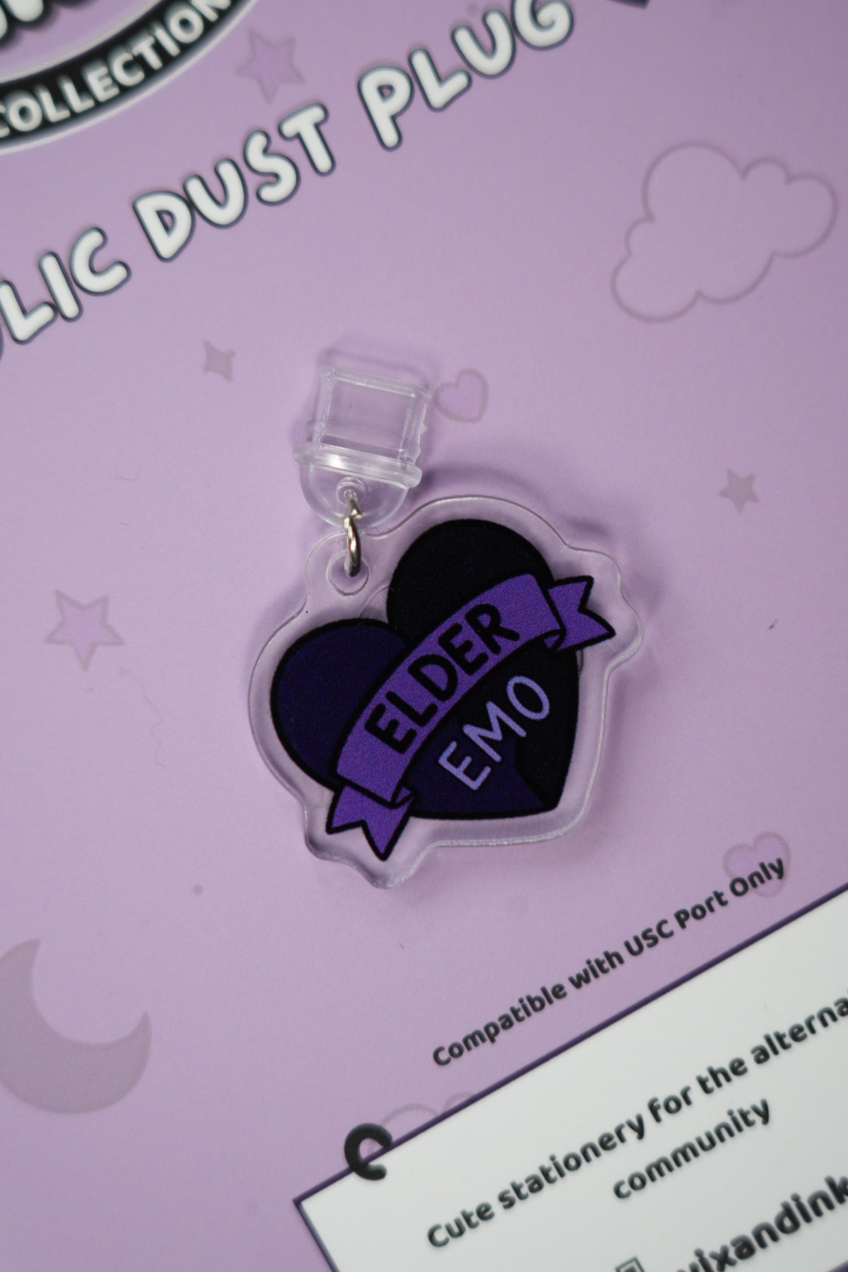 Elder Emo Kindle Dust Plug | USB C Anti Dust Phone Charm
