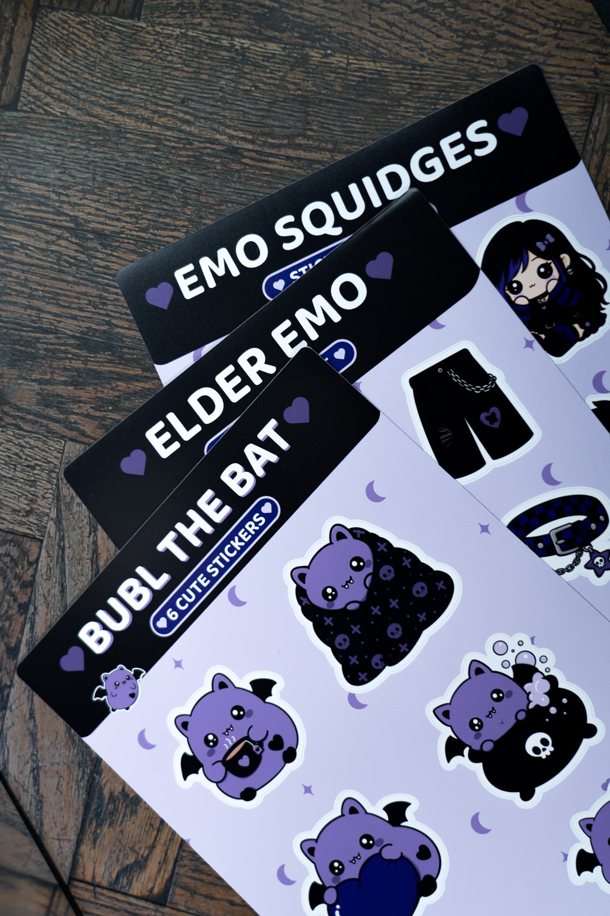 Elder Emo Sticker Sheet | Cute Goth Vinyl Stickers Laptop Decals