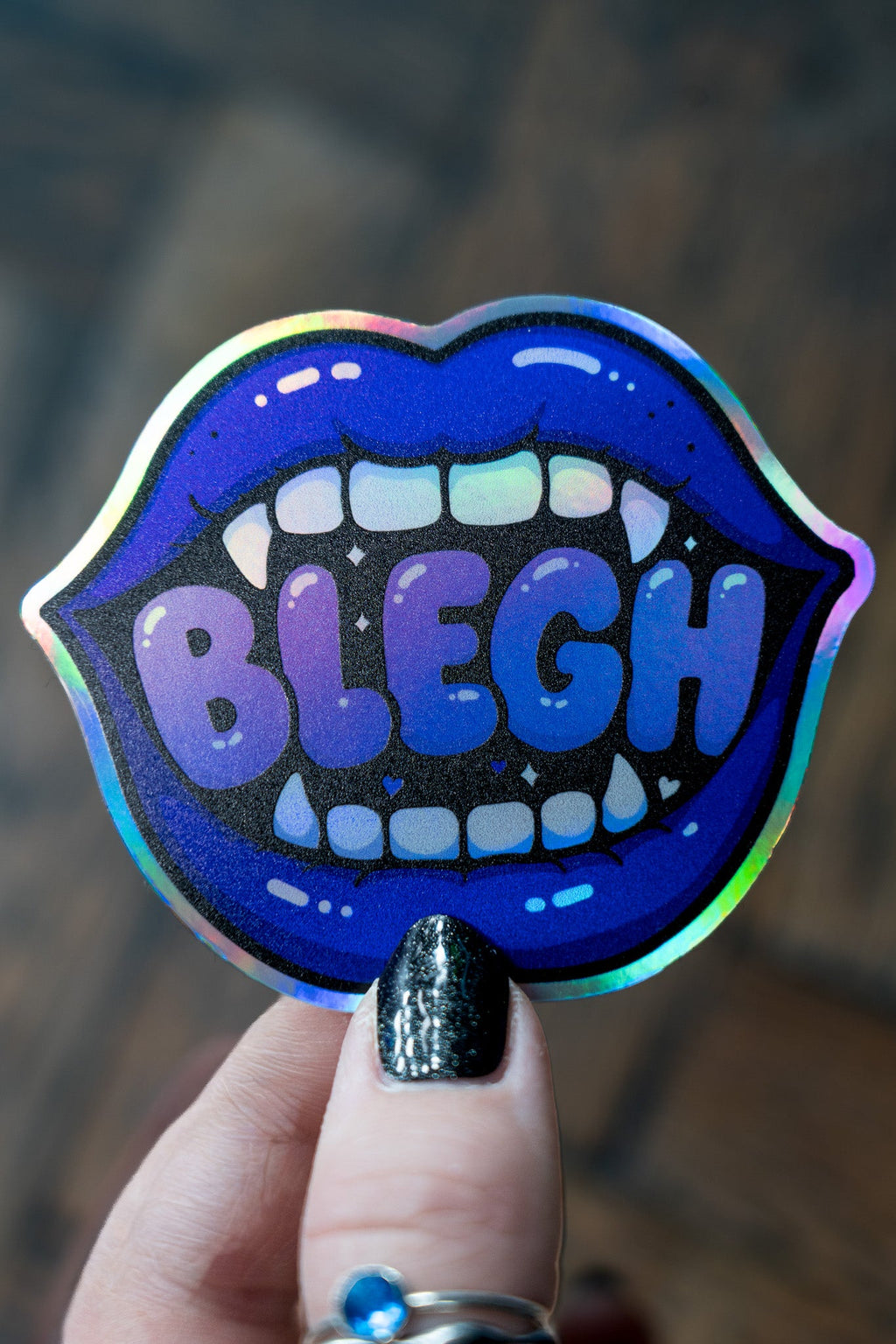 Blegh Metalcore Sticker | Heavy Metal Gothic Holographic Laptop Decal - Vix and Ink
