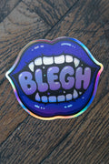 Blegh Metalcore Sticker | Heavy Metal Gothic Holographic Laptop Decal - Vix and Ink