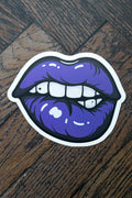 Bold Purple Lips Sticker | Alternative Goth Matte Holographic Decal - Vix and Ink
