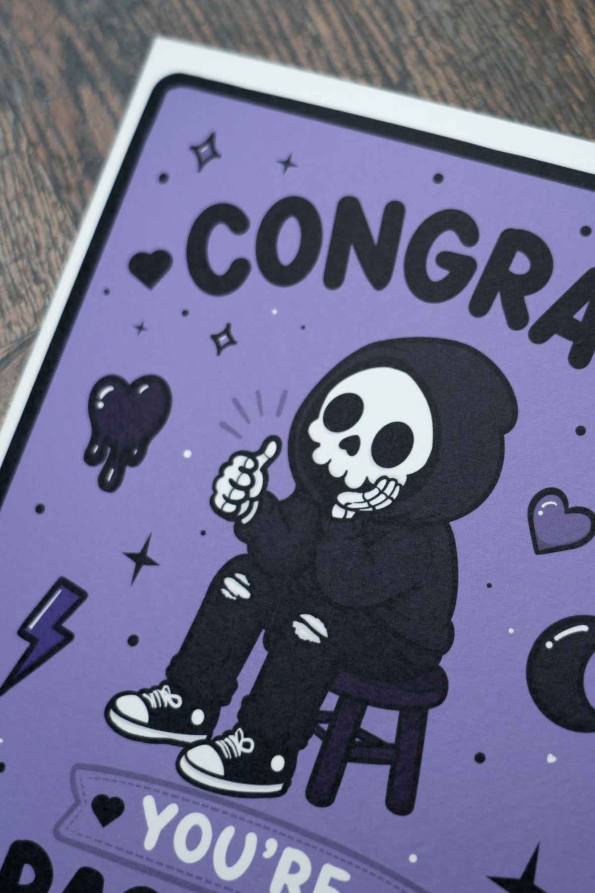 Congrats You're Practically Dead Birthday Card | Dark Humour Birthday Card - Vix and Ink
