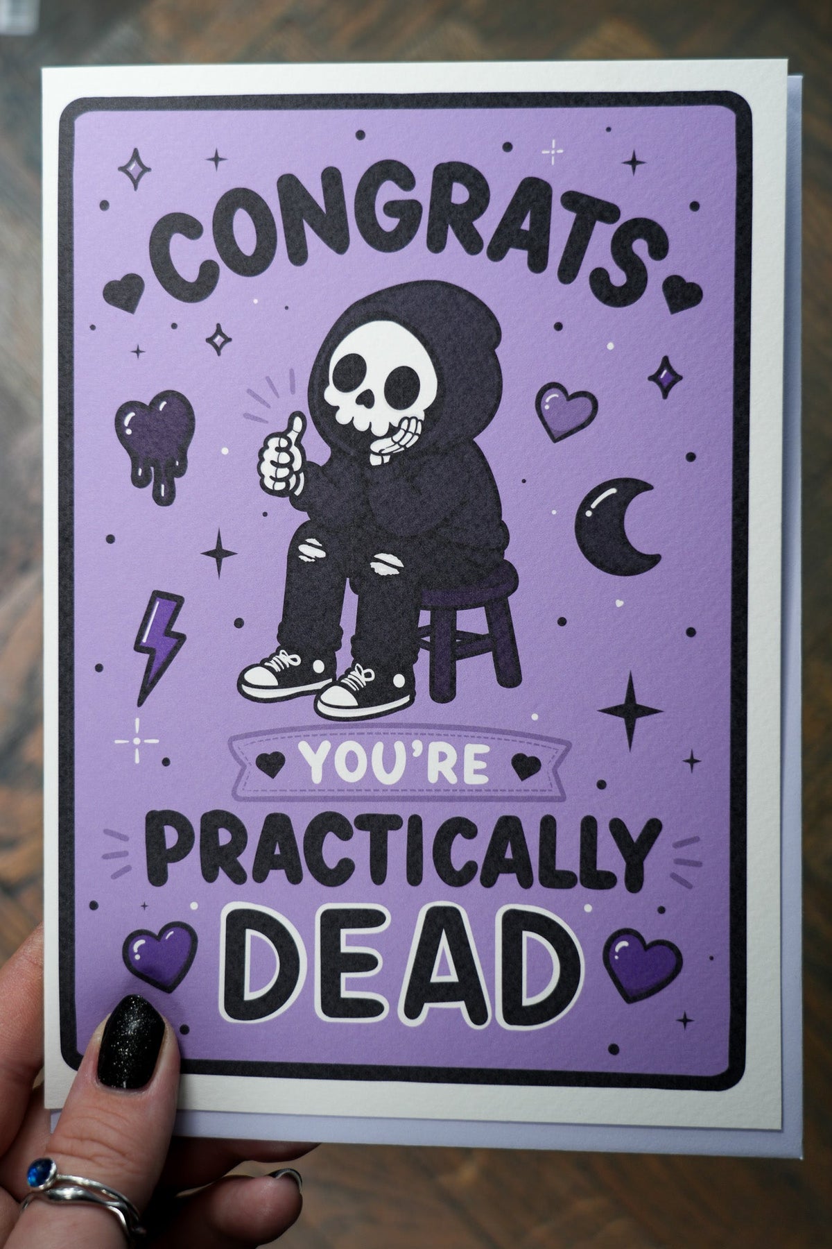 Congrats You're Practically Dead Birthday Card | Dark Humour Birthday Card - Vix and Ink