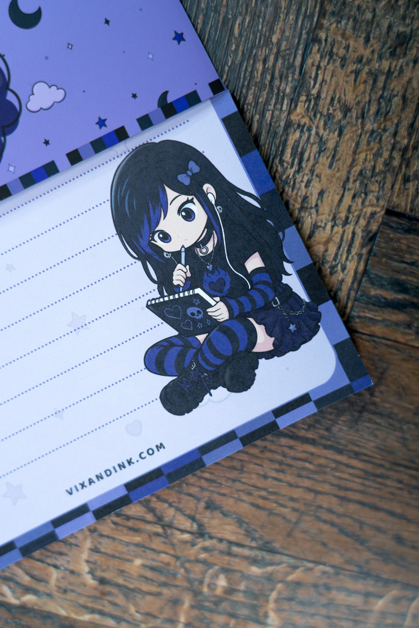 A5 Elder Emo Notepad | Cute Goth Stationery Desk Organiser Memo Pad