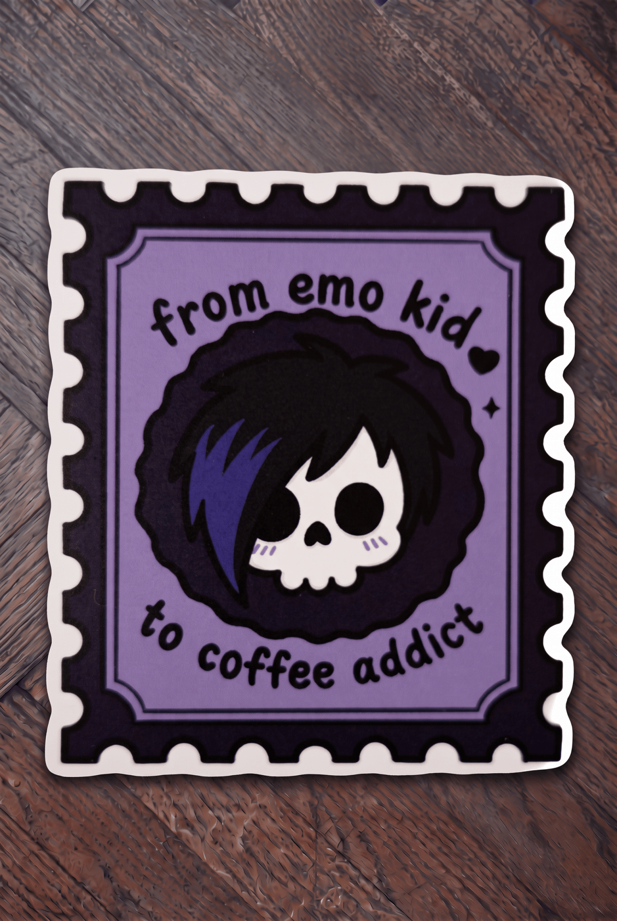 Elder Emo 5 Stamp Sticker Pack | Cute Goth Stationery Set Vinyl Laptop Decals - Vix and Ink