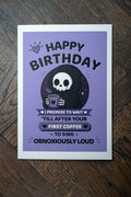 First Coffee Birthday Card | Funny Sarcastic Alternative Greeting Card - Vix and Ink