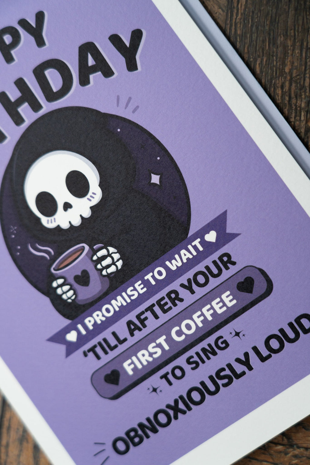 First Coffee Birthday Card | Funny Sarcastic Alternative Greeting Card - Vix and Ink