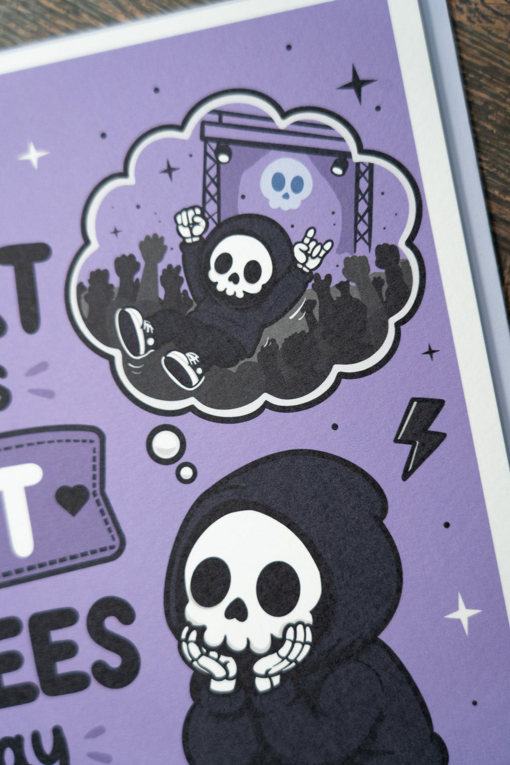 Heart Says Pit Knees Say Sit Birthday Card | Alternative Music Lover Card - Vix and Ink