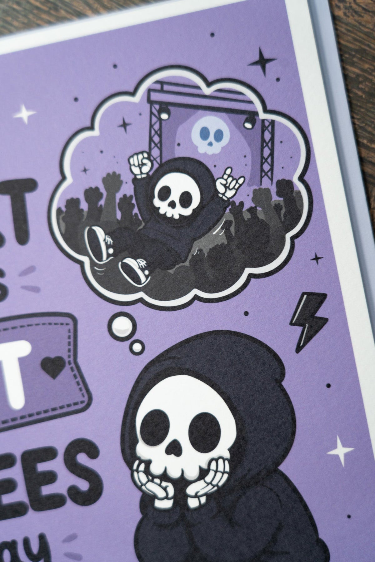 Heart Says Pit Knees Say Sit Birthday Card | Alternative Music Lover Card - Vix and Ink