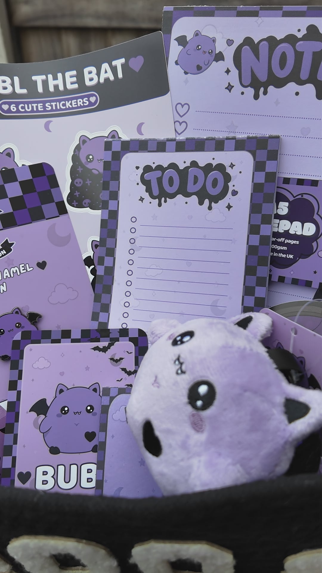 Bubl Halloween Boo Basket | Spooky Cute Goth Gift Set & Stationery Bundle