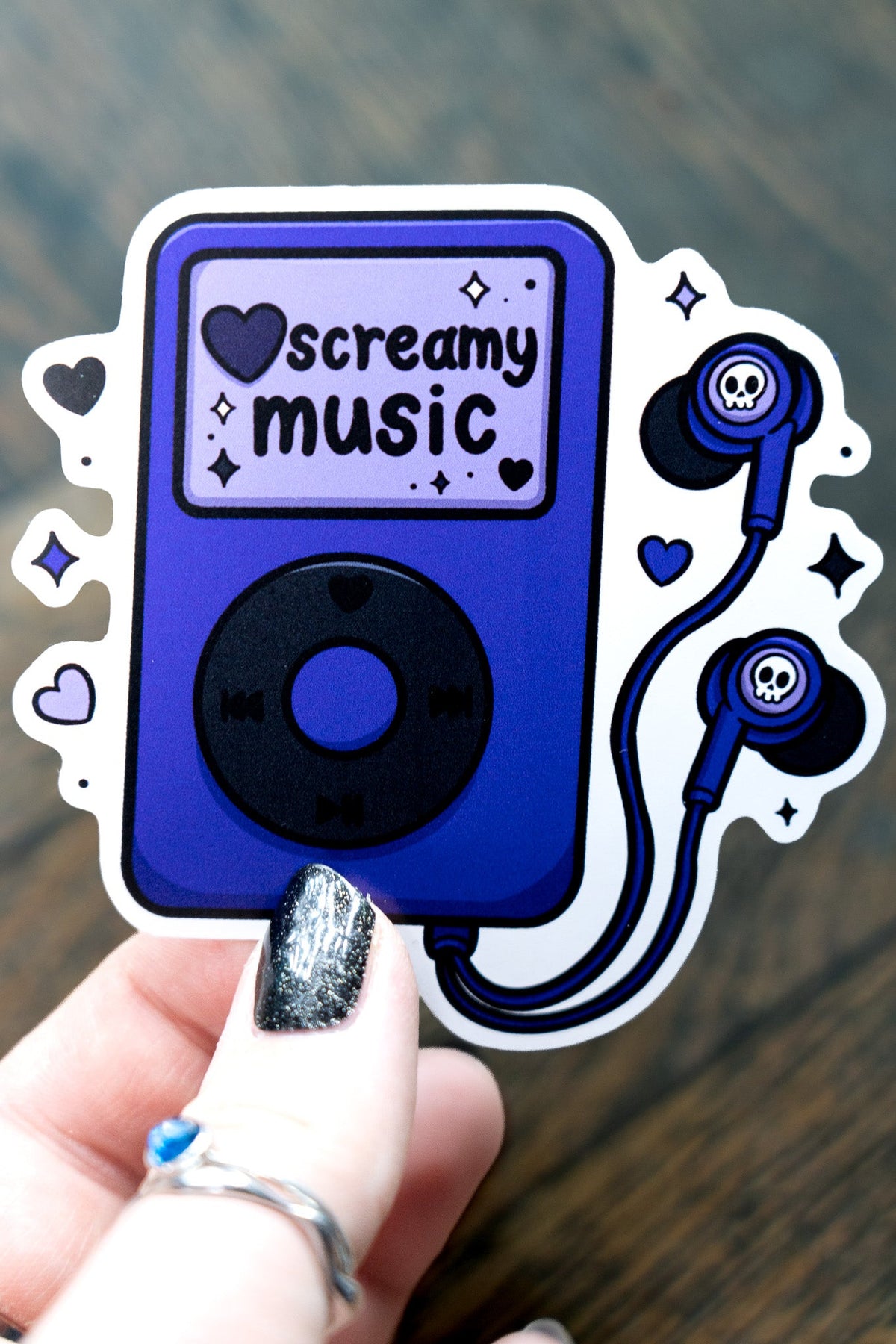 Screamy Music Retro MP3 Sticker | Emo Band Pop Punk Vinyl Laptop Decal - Vix and Ink