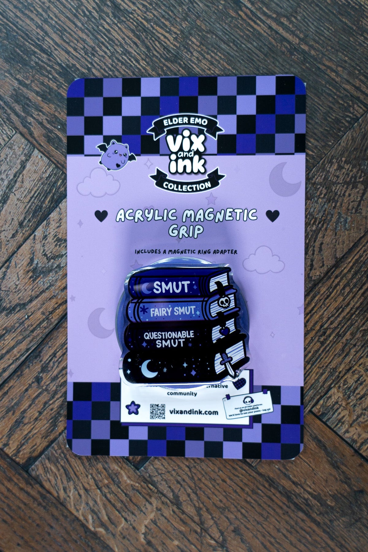 Smut Book Stack Magnetic Kindle Grip | Magsafe Phone Grip Holder - Vix and Ink