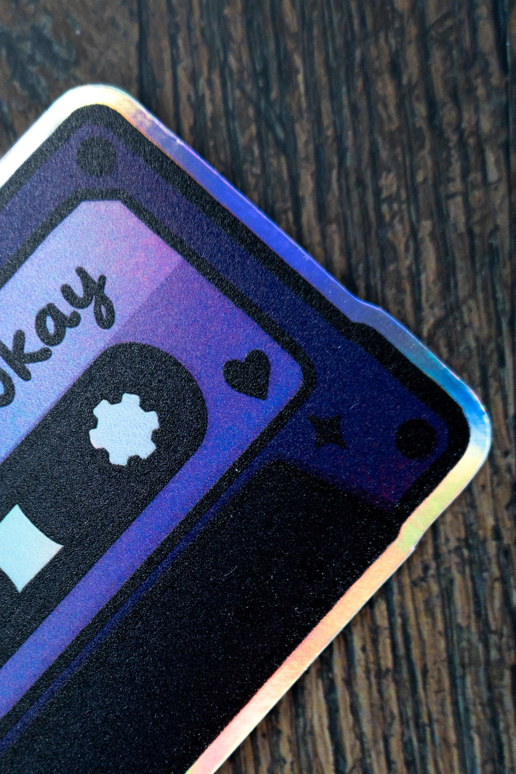 Still Not Okay Cassette Sticker | Emo Mixed Texture Holographic Laptop Decal - Vix and Ink